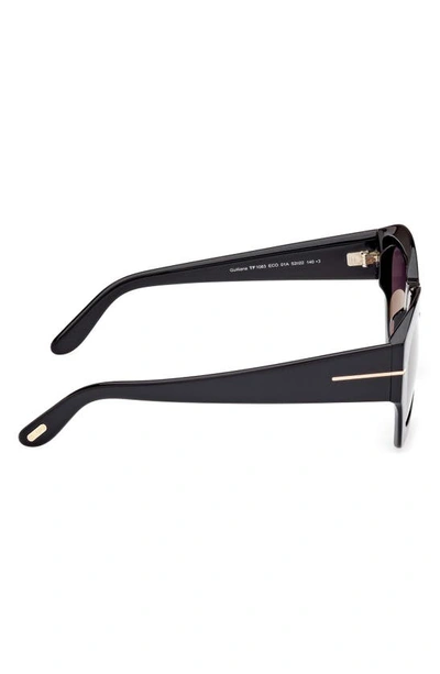 Shop Tom Ford Guilliana 52mm Geometric Sunglasses In Shiny Black / Smoke
