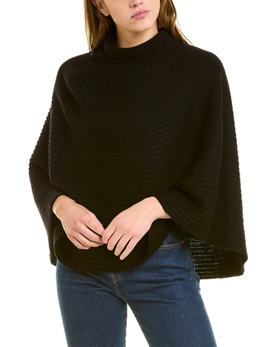 Shop Forte Cashmere Circular Wool & Cashmere-blend Poncho In Black