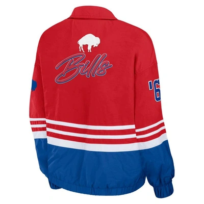 Shop Wear By Erin Andrews Red Buffalo Bills Vintage Throwback Windbreaker Full-zip Jacket