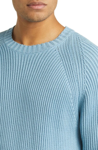 Shop Peregrine Harry Ribbed Crewneck Sweater In Lovat