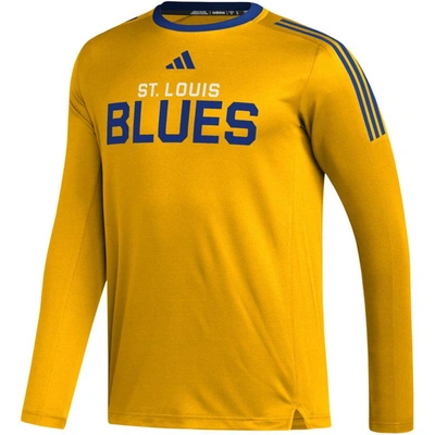 Shop Adidas Originals Adidas Gold St. Louis Blues Aeroready® Long Sleeve T-shirt