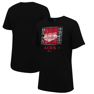 Shop Stadium Essentials Unisex  Black Las Vegas Aces 2023 Wnba Finals Champions Skyline T-shirt