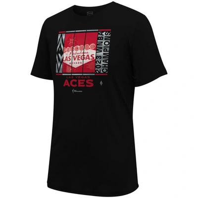 Shop Stadium Essentials Unisex  Black Las Vegas Aces 2023 Wnba Finals Champions Skyline T-shirt