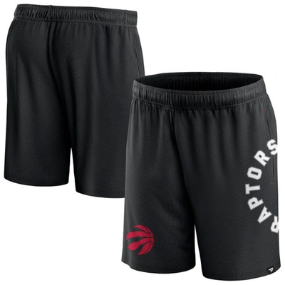 Shop Fanatics Branded Black Toronto Raptors Post Up Mesh Shorts