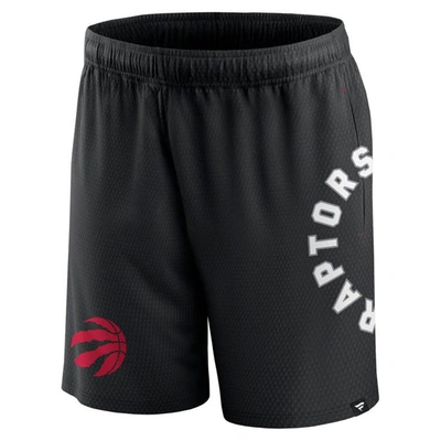 Shop Fanatics Branded Black Toronto Raptors Post Up Mesh Shorts