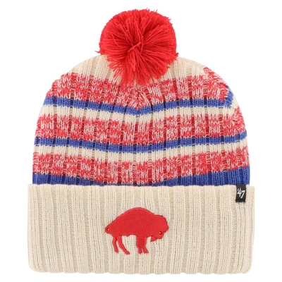 Shop 47 '  Natural Buffalo Bills Legacy Tavern Cuffed Knit Hat With Pom In Cream