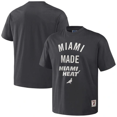 Shop Staple Nba X  Anthracite Miami Heat Heavyweight Oversized T-shirt