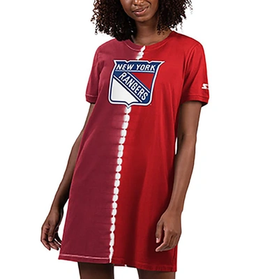 Shop Starter Red New York Rangers Ace Tie-dye Sneaker Dress