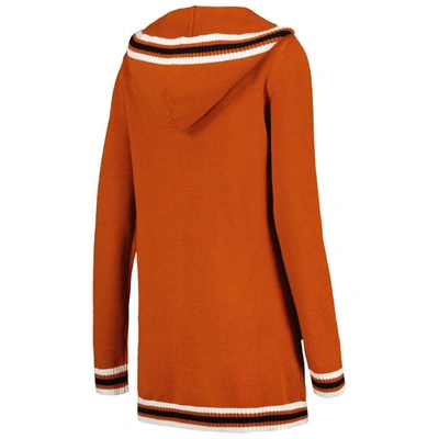 Gameday Couture Texas Orange Texas Longhorns One More Round Tri-blend Striped Hooded Cardigan Sweate In Burnt Orange