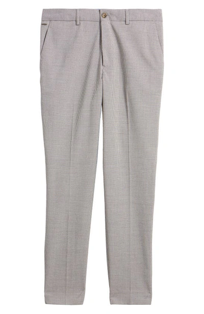 Shop Scotch & Soda Irving Slim Tapered Leg Flat Front Micropattern Stretch Chinos In Ecru Night Houndstooth