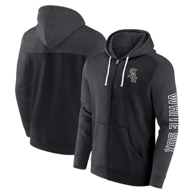 Shop Fanatics Branded Black Chicago White Sox Offensive Line Up Lightweight Full-zip Hoodie