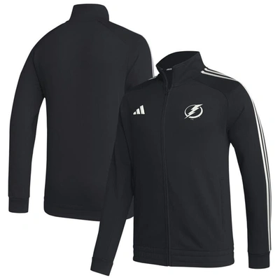 Shop Adidas Originals Adidas  Black Tampa Bay Lightning Raglan Full-zip Track Jacket