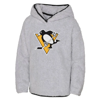 Shop Outerstuff Girls Youth Heather Gray Pittsburgh Penguins Ultimate Teddy Fleece Pullover Hoodie