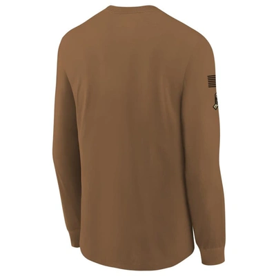 Shop Nike Youth   Brown New York Giants 2023 Salute To Service Long Sleeve T-shirt