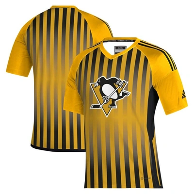 Shop Adidas Originals Adidas Gold Pittsburgh Penguins Aeroready Raglan Soccer Top