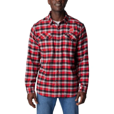 Shop Columbia Red Wisconsin Badgers Flare Gun Flannel Long Sleeve Shirt