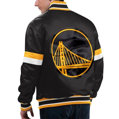 Shop Starter Black Golden State Warriors Home Game Satin Full-snap Varsity Jacket