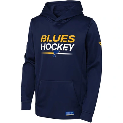 Shop Fanatics Youth  Branded Navy St. Louis Blues Authentic Pro Pullover Hoodie