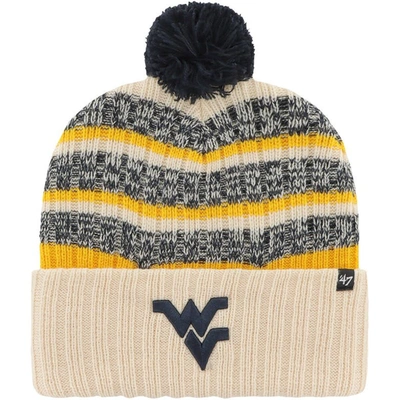 Shop 47 ' Khaki West Virginia Mountaineers Tavern Cuffed Knit Hat With Pom