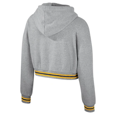 Shop The Wild Collective Heather Gray West Virginia Mountaineers Cropped Shimmer Pullover Hoodie