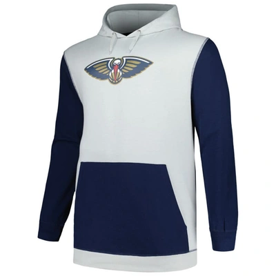 Shop Fanatics Branded  Navy/silver New Orleans Pelicans Big & Tall Primary Arctic Pullover Hoodie
