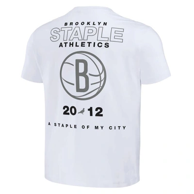 Shop Staple Nba X  Cream Brooklyn Nets Home Team T-shirt