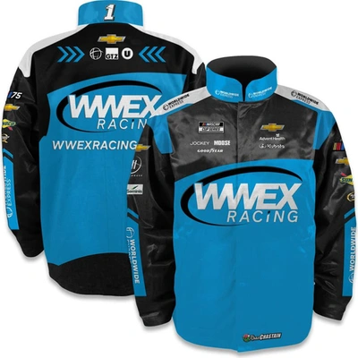 Shop Trackhouse Racing Team Collection Black Ross Chastain Wwex Nylon Uniform Full-snap Jacket