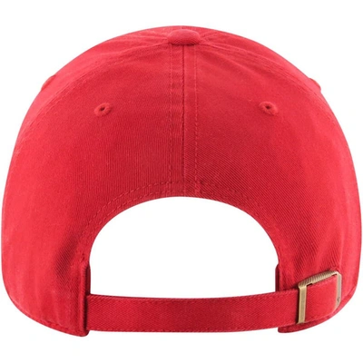 Shop 47 ' Red Chicago Bulls Core Wordmark Clean Up Adjustable Hat