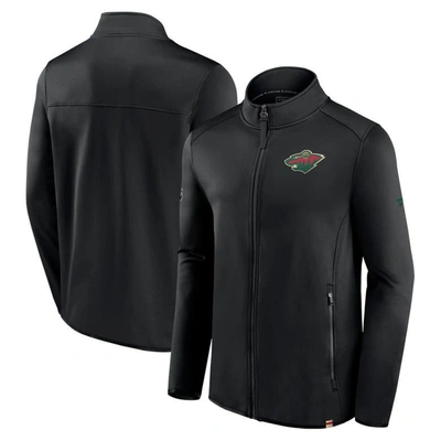 Shop Fanatics Branded  Black Minnesota Wild Authentic Pro Full-zip Jacket