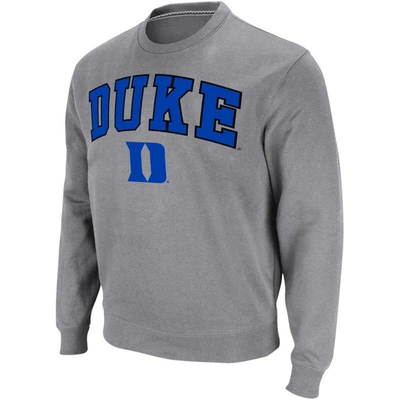 Shop Colosseum Heather Gray Duke Blue Devils Arch & Logo Pullover Sweatshirt
