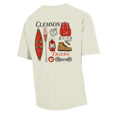 Shop Comfort Wash Cream Clemson Tigers Camping Trip T-shirt