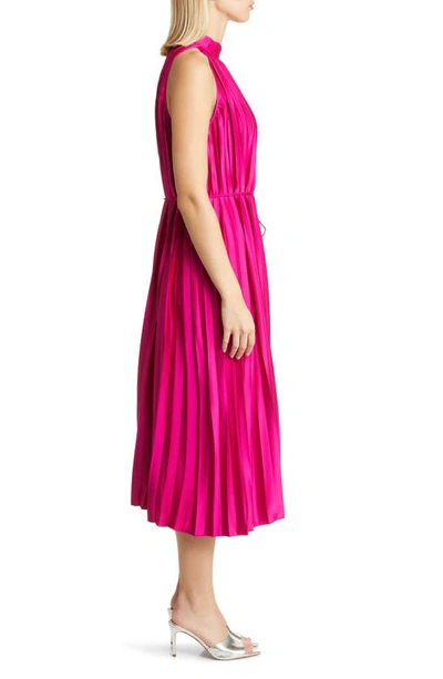 Shop Sam Edelman Sleeveless Pleated Dress In Dark Pink