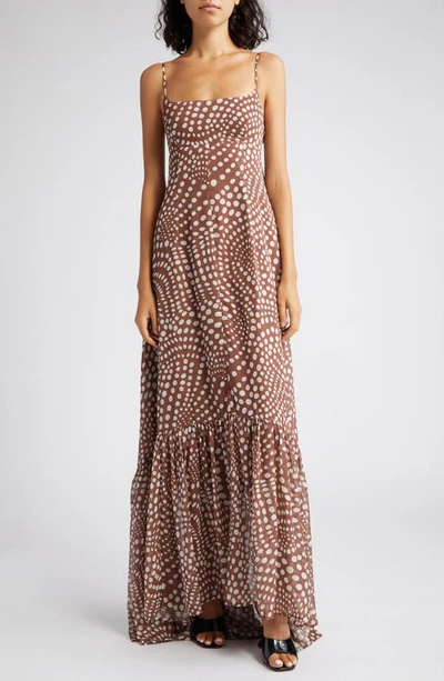 Shop Staud Florence Print Dress In Clove Wavy Dot