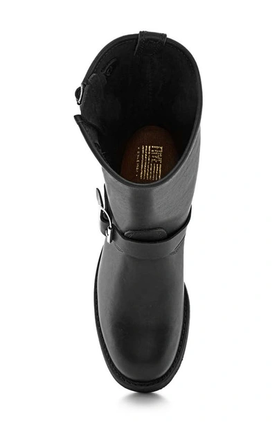 Frye Engineer Biker Boot In Black - Greasy Leather