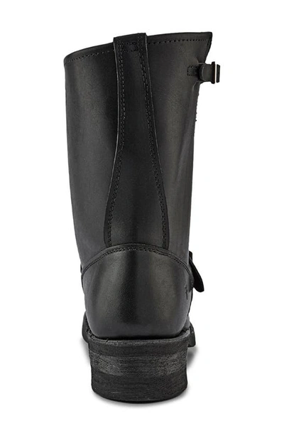 Frye Engineer Biker Boot In Black - Greasy Leather