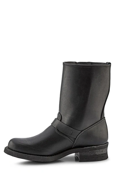 Frye Engineer Biker Boot In Black - Greasy Leather