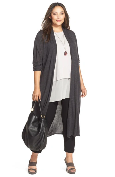 Eileen Fisher Stretch Crepe Slim Ankle Pants In Black