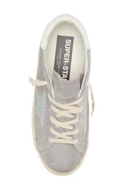 Shop Golden Goose Super-star Glitter Detail Low Top Sneaker In Grey/ Blue