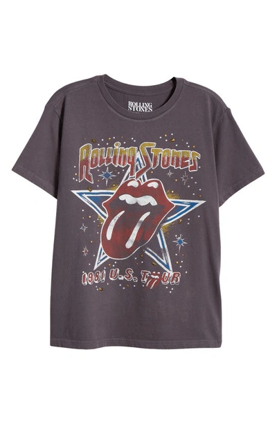 Shop Lucky Brand Rolling Stones Studded Cotton Graphic T-shirt In Rabbit