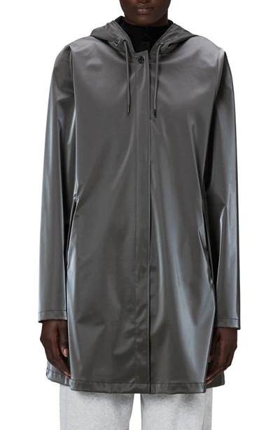 Shop Rains Waterproof A-line Rain Jacket In Metallic Grey