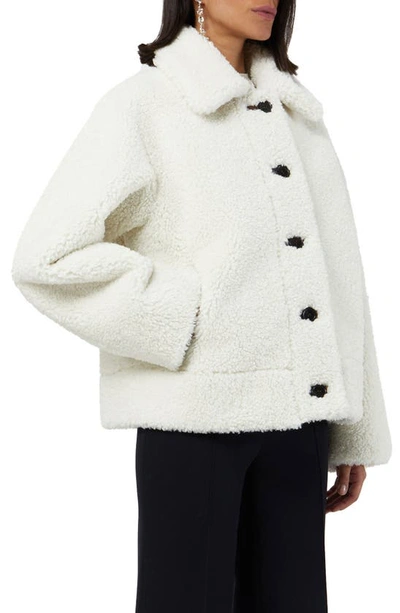 Shop Apparis Charlie Reversible Faux Shearling Coat In Ivory
