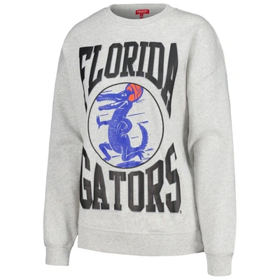 Shop Mitchell & Ness Heather Gray Florida Gators Oversized Logo Lightweight Pullover Sweatshirt