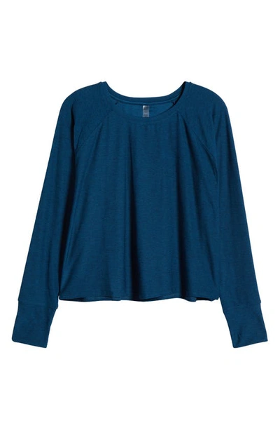 Shop Beyond Yoga Featherweight Long Sleeve T-shirt In Blue Gem Heather