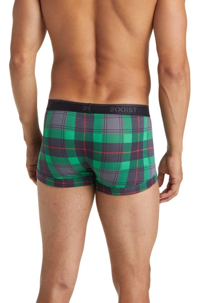 2(x)ist 4-pack No-show Stretch Trunks In Tartan Plaid Multi Black