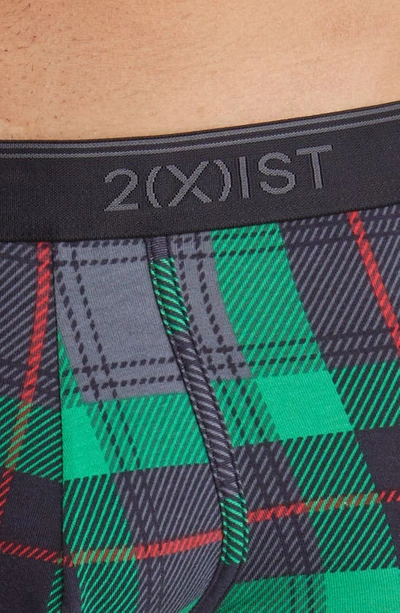 2(x)ist 4-pack No-show Stretch Trunks In Tartan Plaid Multi Black