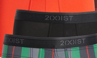 2(x)ist 4-pack No-show Stretch Trunks In Tartan Plaid Multi Black