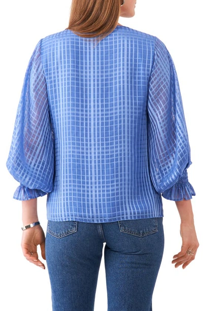 Vince Camuto Printed Puff Sleeve Top In Oceanside