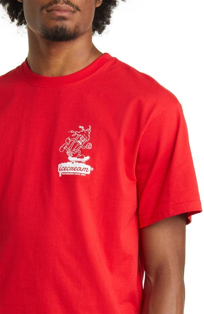 Shop Icecream Since 2003 Cotton Graphic T-shirt In True Red