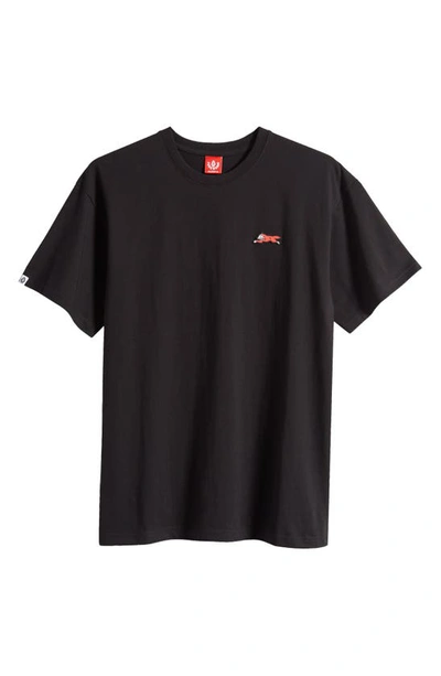Shop Icecream Basic Chest Logo Cotton T-shirt In Black