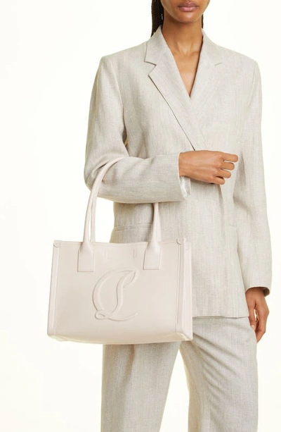 Shop Christian Louboutin Small By My Side Tote In Leche/ Leche/ Leche